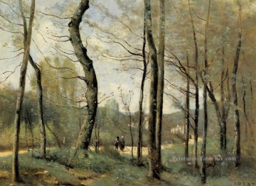 romantique romantisme Tableau Peinture - Premières feuilles près de Nantes plein air romantisme Jean Baptiste Camille Corot